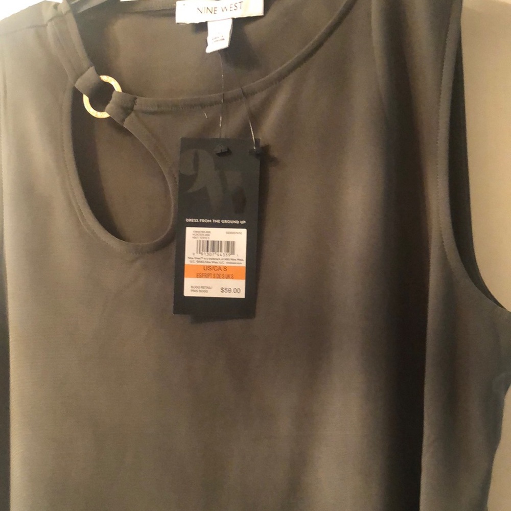 Olive green sleeveless top